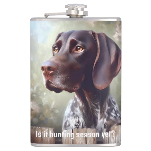 Duitse Shorthair Pointer "Bird Season" Heupfles (Voorkant)