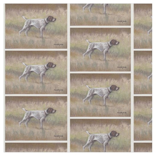 Duitse shorthair pointer Dog Art Fabric Stof (Close Up)
