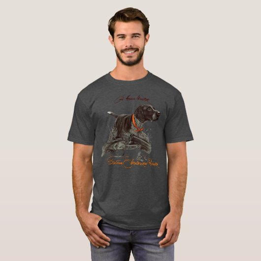 Duitse Shorthaired Pointer A Born Hunter T-shirt (Voorkant volledig)