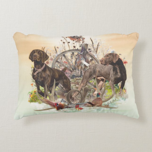 Duitse Shorthaired Pointer Accent Kussen (Voorkant)