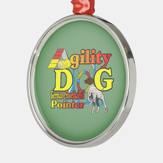 Duitse Shorthaired Pointer Agility Metalen Ornament (Links)
