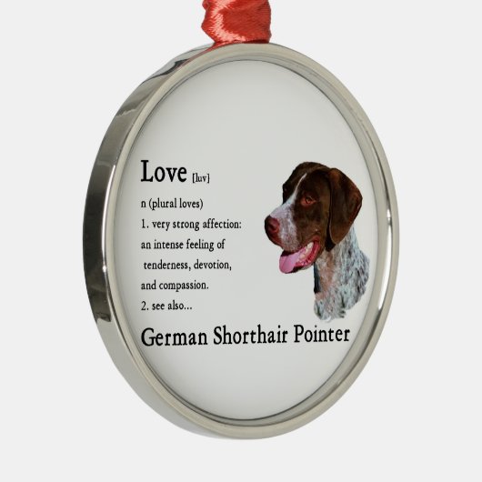 Duitse shorthaired pointer Art Love Metalen Ornament (Rechts)