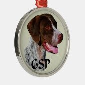 Duitse Shorthaired Pointer Art Metalen Ornament (Rechts)