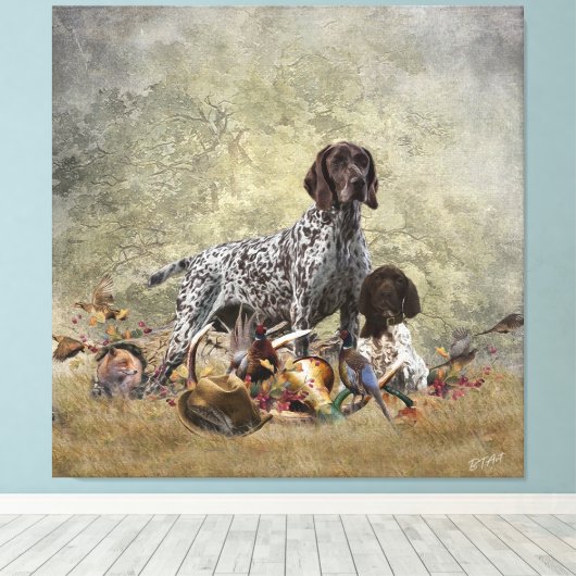 Duitse Shorthaired Pointer Canvas Afdruk (Insitu (Houten vloer))