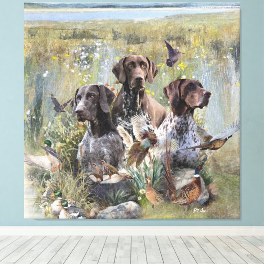 Duitse Shorthaired Pointer Canvas Afdruk (Insitu (Houten vloer))
