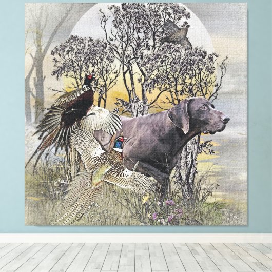 Duitse Shorthaired Pointer Canvas Afdruk (Insitu (Houten vloer))