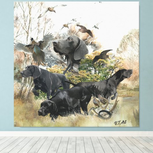 Duitse Shorthaired pointer Canvas Afdruk (Insitu (Houten vloer))