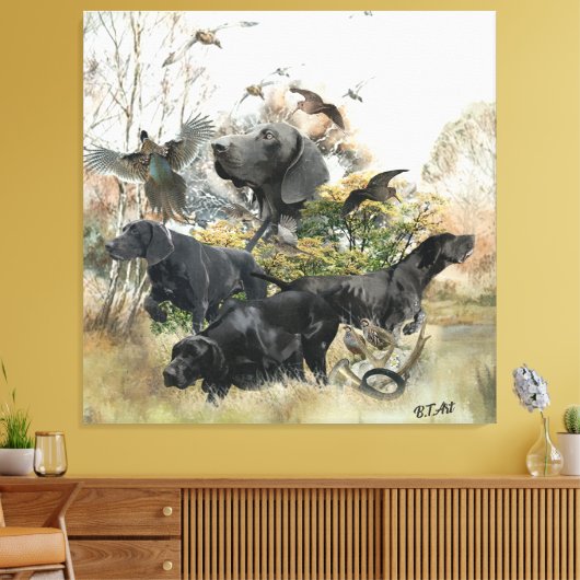 Duitse Shorthaired pointer Canvas Afdruk (Insitu (Woonkamer))