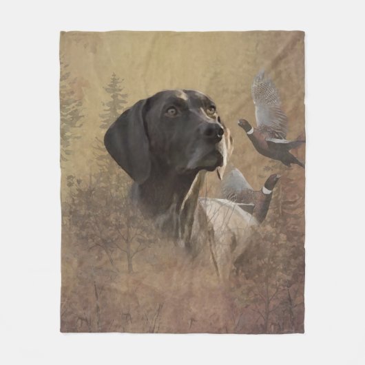 Duitse Shorthaired Pointer, Deutsch Kurzhaar Tapes Fleece Deken (Voorkant)