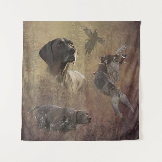 Duitse Shorthaired Pointer, Deutsch Kurzhaar Tapes Wandkleed (Voorkant)