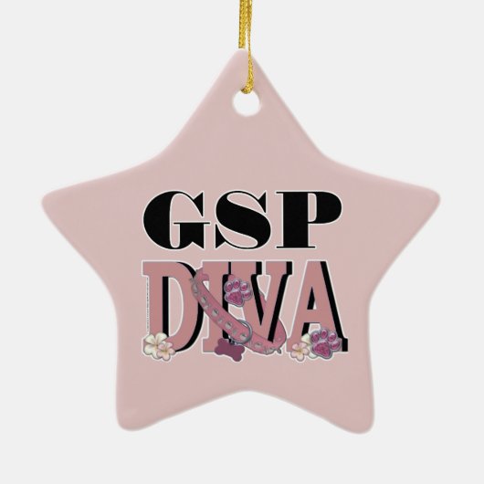 Duitse Shorthaired Pointer DIVA Keramisch Ornament (Achterkant)