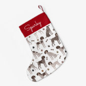Duitse Shorthaired Pointer Dog Aangepaste naam Kle Kleine Kerstsok (Achterkant (Hangend))
