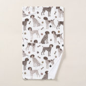 Duitse Shorthaired Pointer Dog Bone en Paw Print Bad Handdoek (Handdoek)