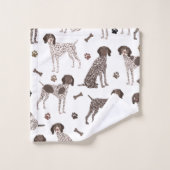 Duitse Shorthaired Pointer Dog Bone en Paw Print Bad Handdoek (Wasdoekje)