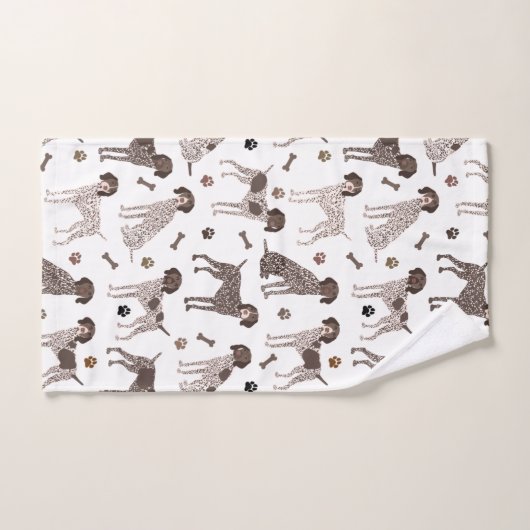 Duitse Shorthaired Pointer Dog Bone en Paw Print Bad Handdoek (Handdoek)