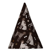 Duitse Shorthaired Pointer Dog Bone en Paw Print Feesthoedjes (Rechts)