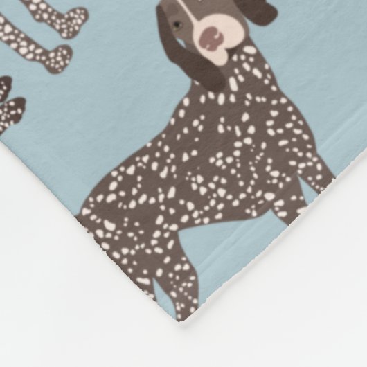 Duitse Shorthaired Pointer Dog Bone en Paw Print Fleece Deken (Hoek)