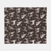Duitse Shorthaired Pointer Dog Bone en Paw Print Fleece Deken (Voorkant (Horizontaal))