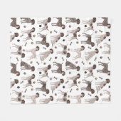 Duitse Shorthaired Pointer Dog Bone en Paw Print Fleece Deken (Voorkant (Horizontaal))