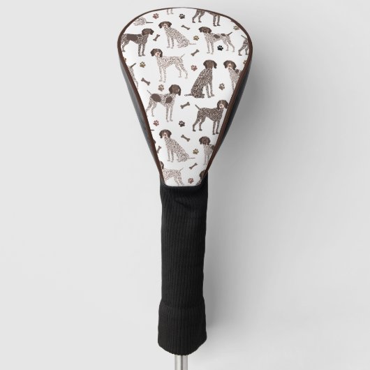 Duitse Shorthaired Pointer Dog Bone en Paw Print Golfheadcover (Voorkant)