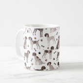 Duitse Shorthaired Pointer Dog Bone en Paw Print Koffiemok (Voorkant links)