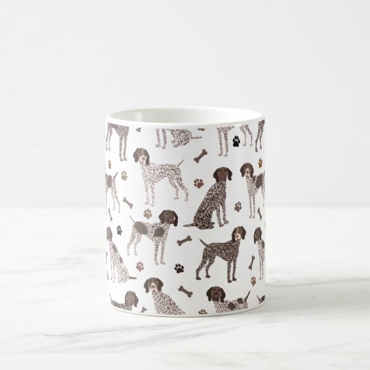 Duitse Shorthaired Pointer Dog Bone en Paw Print Koffiemok (Center)