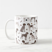 Duitse Shorthaired Pointer Dog Bone en Paw Print Koffiemok (Links)