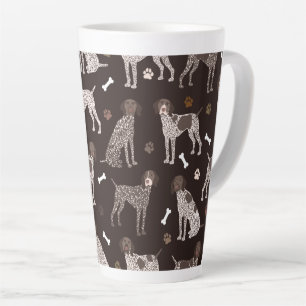 Duitse Shorthaired Pointer Dog Bone en Paw Print Latte Mok