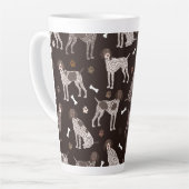 Duitse Shorthaired Pointer Dog Bone en Paw Print Latte Mok (Linkerhoek)