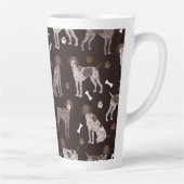 Duitse Shorthaired Pointer Dog Bone en Paw Print Latte Mok (Rechts)