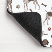 Duitse Shorthaired Pointer Dog Bone en Paw Print Muismat (Hoek)