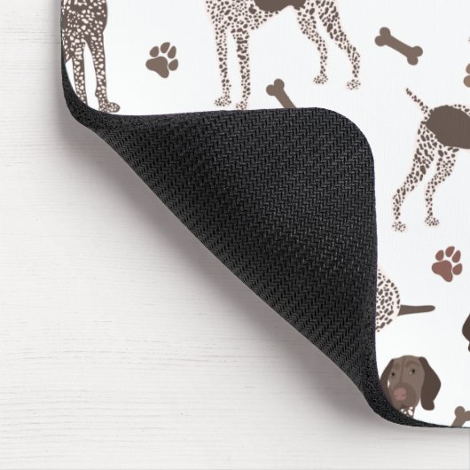 Duitse Shorthaired Pointer Dog Bone en Paw Print Muismat (Hoek)