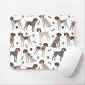 Duitse Shorthaired Pointer Dog Bone en Paw Print Muismat (Met muis)