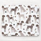 Duitse Shorthaired Pointer Dog Bone en Paw Print Muismat (Voorkant)