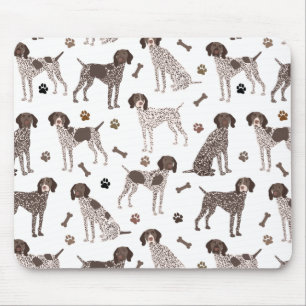 Duitse Shorthaired Pointer Dog Bone en Paw Print Muismat