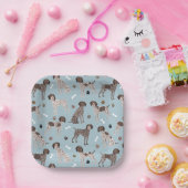 Duitse Shorthaired Pointer Dog Bone en Paw Print Papieren Bordje (Feest)