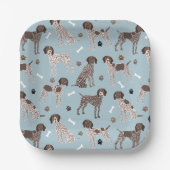 Duitse Shorthaired Pointer Dog Bone en Paw Print Papieren Bordje (Voorkant)