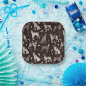 Duitse Shorthaired Pointer Dog Bone en Paw Print Papieren Bordje (Feest)