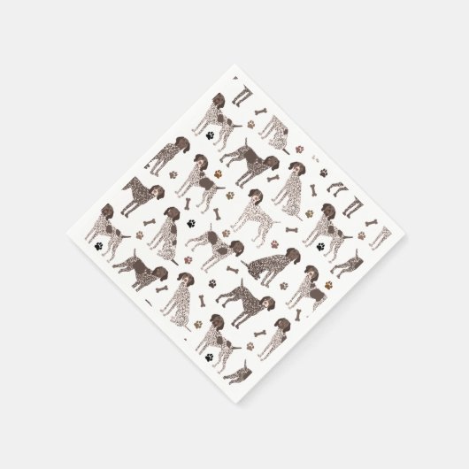 Duitse Shorthaired Pointer Dog Bone en Paw Print Servet (Hoek)