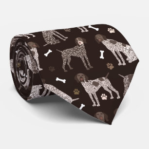 Duitse Shorthaired Pointer Dog Bone en Paw Print Stropdas