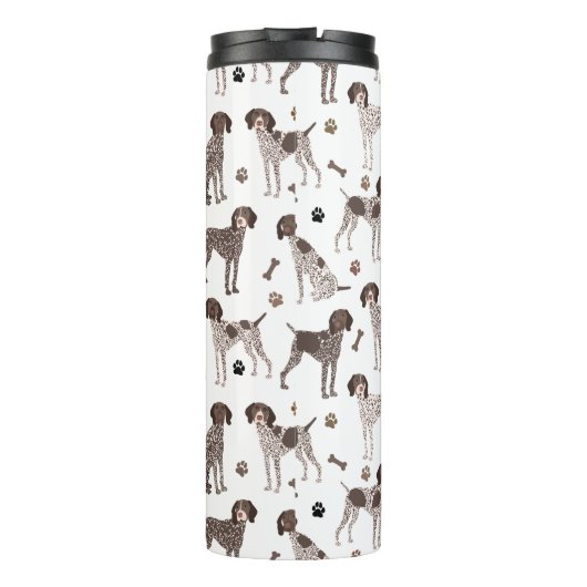 Duitse Shorthaired Pointer Dog Bone en Paw Print Thermosbeker (Achterkant)