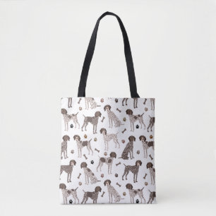 Duitse Shorthaired Pointer Dog Bone en Paw Print Tote Bag