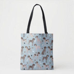 Duitse Shorthaired Pointer Dog Bone en Paw Print Tote Bag