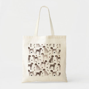 Duitse Shorthaired Pointer Dog Bone en Paw Print Tote Bag