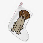 Duitse Shorthaired Pointer Dog Cartoon Kleine Kerstsok (Voorkant (Hangend))