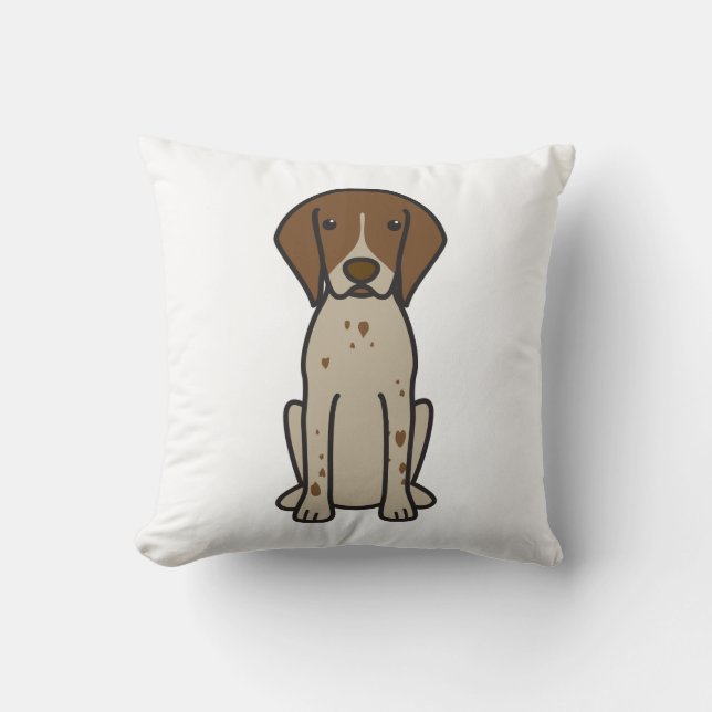 Duitse Shorthaired Pointer Dog Cartoon Kussen (Voorkant)