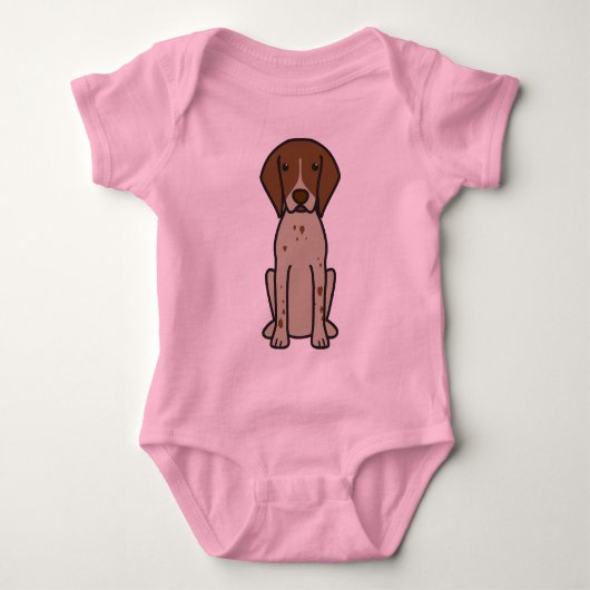 Duitse Shorthaired Pointer Dog Cartoon Romper (Voorkant)