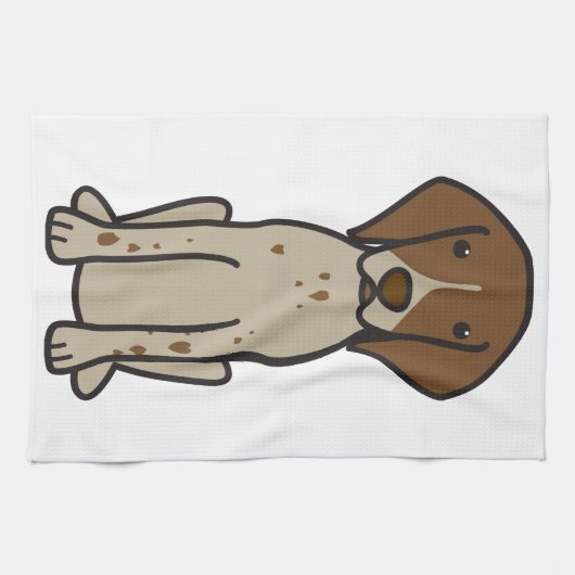 Duitse Shorthaired Pointer Dog Cartoon Theedoek (Horizontaal)