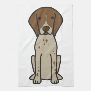 Duitse Shorthaired Pointer Dog Cartoon Theedoek