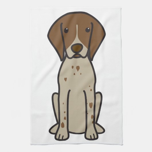 Duitse Shorthaired Pointer Dog Cartoon Theedoek (Verticaal)